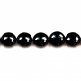 Fili di perline di agata nera naturale, rotondo piatto, 16 mm, foro 1,5 mm, circa 25 perline per filo, 15~16''