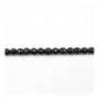 Fili di perline sfaccettate di agata nera, rotonde, 4 mm, foro 0,8 mm, circa 97 perline/filamento, 15~16"
