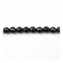 Fili di perline sfaccettate di agata nera, rotonde, 6 mm, foro 1 mm, circa 66 perline/filamento, 15~16"