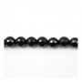 Fili di perline sfaccettate di agata nera, rotonde, 10 mm, foro 1 mm, circa 39 perline/filamento, 15~16"
