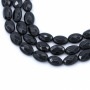 Natural Black Agate Beads Strand Faceted Oval 8x12mm Hole 1mm33 Beads/Strand 39-40cm