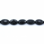 Бусы Чёрный Агат  Гранёный овал  размер 8х12мм  диаметр отверстия 1мм примерно 33 бусинки/нитка  длина 39-40см