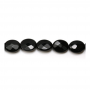 Natural Black Agate Beads Strand Faceted Oval 8x10mm Hole 1mm 39beads/Strand 39-40cm