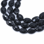 Schwarze Achate facettierte ovale Perlenkette 12x16mm Durchmesser des Loch 1.5mm ca. 24 Stck / Strang 15~16"