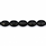 Fili di perline di agata nera naturale, ovale sfaccettato, nero, 15x20 mm, foro 1,5 mm, 20 perline per filo, 15~16"