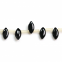 Natural Black Agate Olive Shape Beads Strand  5x10mm Hole 0.7mm About 40 Beads/Strand 39-40cm