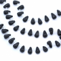 Natural Black Agate Beads Strand  Teardrop 5x8mm Hole 0.7mm About 50 Beads/Strand 39-40cm