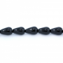 Filo di perline di agata nera naturale, a goccia, dimensioni 8x12mm, foro 1mm, circa 33 perline/filo, 15~16"