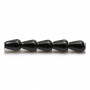Fili di perline di agata nera naturale, a goccia, dimensioni 8x10 mm, foro 1 mm, circa 39 perline/filamento, 15~16"