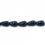 Fili di perline di agata nera naturale, a goccia, dimensioni 4x6 mm, foro 1 mm, circa 63 perline/filamento, 15~16"