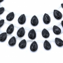 Natural Black Agate Beads Strand Teardrop 8x12mm Hole 0.8mm About 33 Beads/Strand 39-40cm