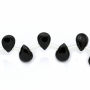 Schwarze Achate wassertropfenförmige Perlenkette 6x8mm Durchmesser des Loch 0.7mm ca. 47 Stck / Strang 15~16"
