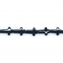 ブラックアゲートクロス形ビーズ　サイズ  10x14mm 穴長径　1.0mm  約28個珠/本