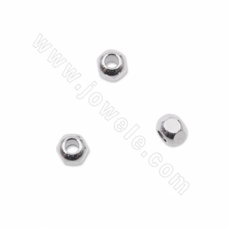 304 stainless steel beads round faceted diameter 5mm hole 2mm 100pcs/pack