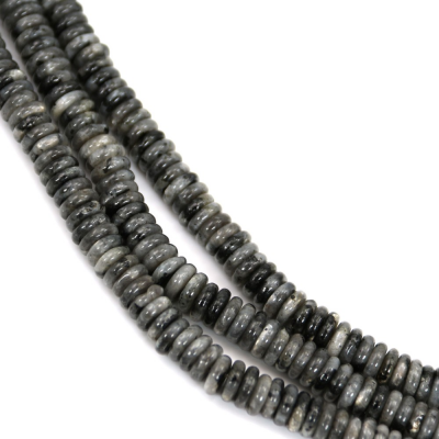 黑閃光石串珠 隔片 尺寸2x6毫米 孔徑1毫米 長度39-40厘米/條