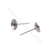 304 stainless steel  ear stud findings round size 8x15mm pin 0.7mm tray diameter 8mm 200 pcs/pack