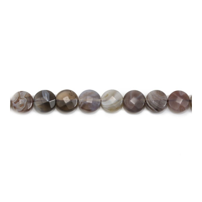 Natural  Botswana Agate Beads Strands Flat Round Faceted Diameter 8mm Hole 1mm Length 39-40cm/ Strand