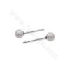 304 stainless steel ear stud findings  with frosted round bead  size 4x15mm pin0.8mm 50 pieces/pack