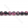 Perles d'agate de feu chauffées, diamètre rond 16mm, trou 1.5mm, longueur 39~40cm/tronc