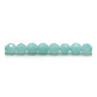 Natural Amazonite Beads Strand Faceted Round Diameter 6mm Hole 1mm About 63 Beads/Strand 15~16"