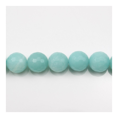 Natural Amazonite Beads Strand Faceted Round Diameter 10mm Hole 1.2mm About 39 Beads/Strand 15~16"