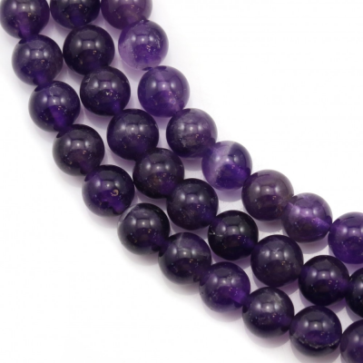 紫晶串珠 圓形 直徑6毫米 孔徑1毫米 長度39-40厘米/條
