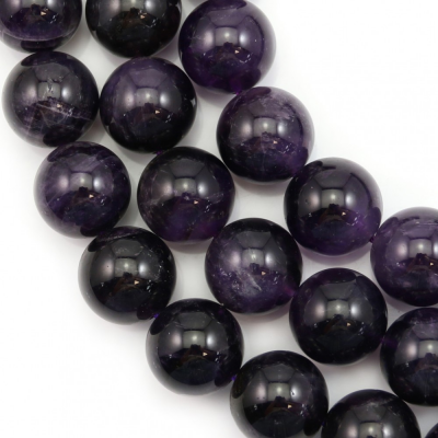 Natural Amethyst Beads Strand Round 18mm Hole 1mm 39-40cm/Strand