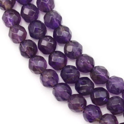 Natural Amethyst Beads Strand Faceted Round Diameter 4mm Hole 0.8mm About 92 Beads/Strand 15~16"