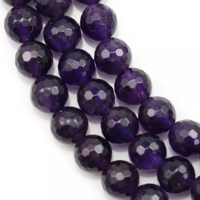 Natural Amethyst Beads Strand Faceted Round Diameter 6mm Hole 1mm About 67 Beads/Strand 15~16"