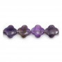 Natural Amethyst Beads Strand Faceted Clover Size 13x13mm Hole 1mm About 29 Beads/Strand 15~16"