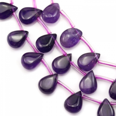 Natural Amethyst Beads Strand Teardrop Size 7x10mm Hole 1mm About 33 Beads/Strand 15~16"