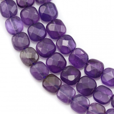 紫晶串珠 切角正方形 尺寸6毫米 孔徑1毫米 長度39-40厘米/條