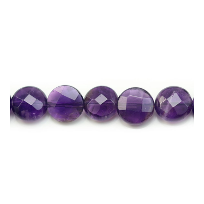 Natural Amethyst Beads Strand Faceted Round  Diameter 10mm Hole 1mm 15~16"/Strand