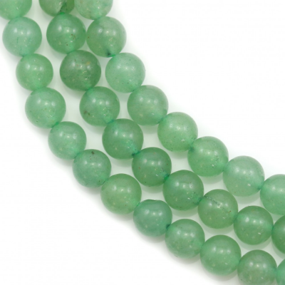 Perles en aventurine verte naturelle en brin, Diamètre 6 mm, Trou 1 mm, 64 perles / brin,ﾠ15~16''