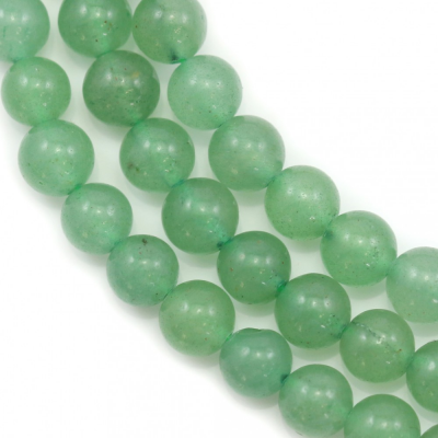 Esferas de fio Aventurina verde natural  com 10 mm de diâmetro  furo de 1.2 mm  40 contas /fio 15~16"