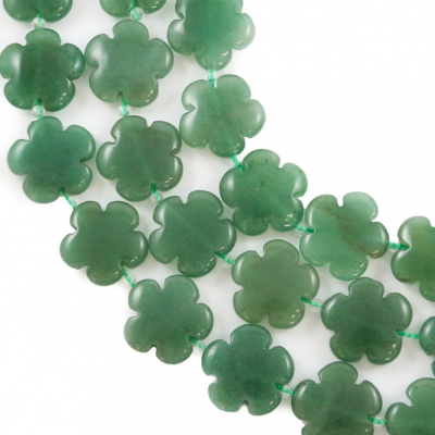 Natural Green Aventurine Beads Strand Flower Size 15x15mm Hole 1.5mm About 27 Beads/Strand 15~16"