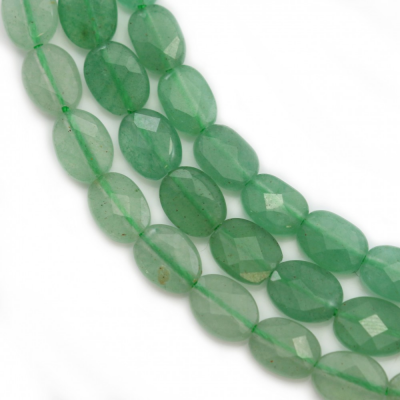 Toron de perles d'aventurine verte naturelle ovale à facettes 6x8mm 39-40cm/tronc