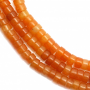 Perles Aventurine orange en colonne sur fil  Taille 2x4mm trou 0.7mm 15~16"/fil