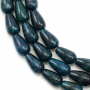 染められた青いアパタイトのビードの鎖、涙、サイズ6x10mm、穴1mm、15~16 "/strand