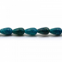 Gefärbt Blauer Apatit glatte Perlenkette Wassertropfen Größe：6x10mm Loch:1mm 15~16"/ Strang