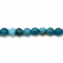 Fili di perle di apatite blu naturale, rotonde, dimensioni 4 mm, foro 0,8 mm, 15~16"/filiale