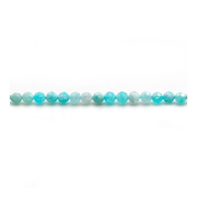 Peru Amazonite Faceted Round 3mm Hole0.7mm 39-40mm/Strand