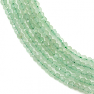 綠東陵串珠 切角算盤珠 尺寸2x3毫米 孔徑0.7毫米 長度39-40厘米/條