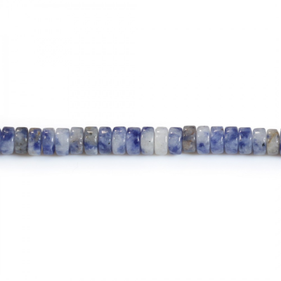 白點藍石串珠 隔片 尺寸2x4毫米 孔徑0.9毫米 長度39-40厘米/條