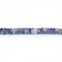 Голубая точечная яшма Хейши 2x4 мм, отверстие0,9 мм 39-40 см/нитка