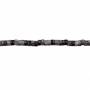 黑網絡石串珠 隔片 尺寸2x4毫米 孔徑0.8毫米 長度39-40厘米/條