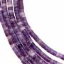 Фиолетовый сиреневый камень хейши 2х4мм отверстие0,8мм 39-40см/нитка