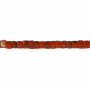 紅石串珠 正方體 尺寸4毫米 孔徑0.8毫米 長度39-40厘米/條