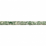 Кубик зеленой точечной яшмы 4 мм отверстие0,8 мм 39-40 см/коса