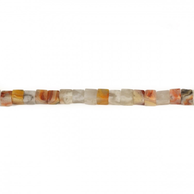 Crazy Lace Agate Cube 4mm Hole0.8mm 39-40cm/Strand